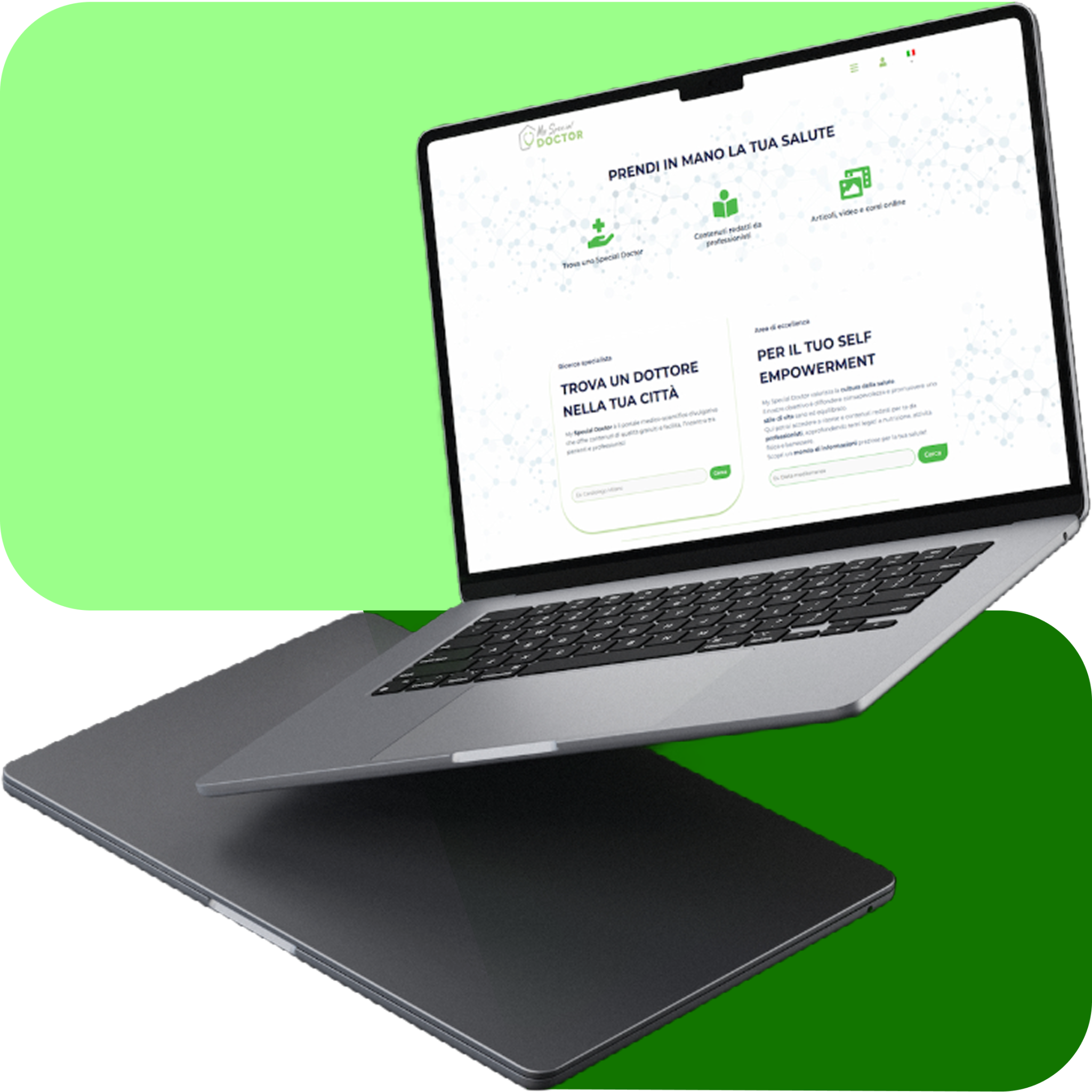 Sito web responsive visualizzato su laptop